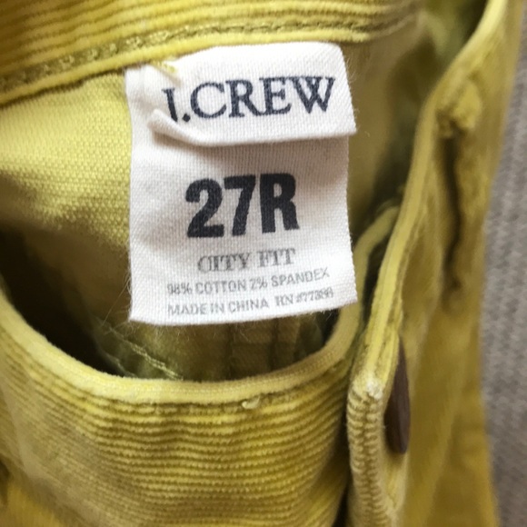 J. Crew women’s City Fit neon yellow Corduroy 27R - Picture 3 of 5